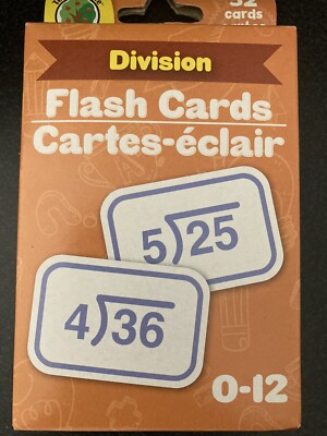 New Teaching Tree Math DIVISION Flash Cards for Numbers 0-12 Includes 52 Cards