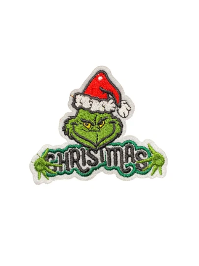 The Grinch Christmas Patch, Iron On/Sew On