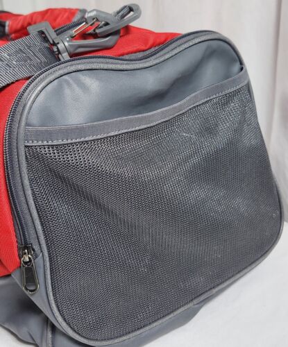 Under Armour Storm 1 UA Duffle Gym Bag Red Gray White w/ Shoulder Strap - Picture 6 of 13