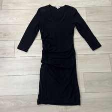 Standard James Perse Ruched Midi Dress Women’s Black Long Sleeve USA Made Size 4