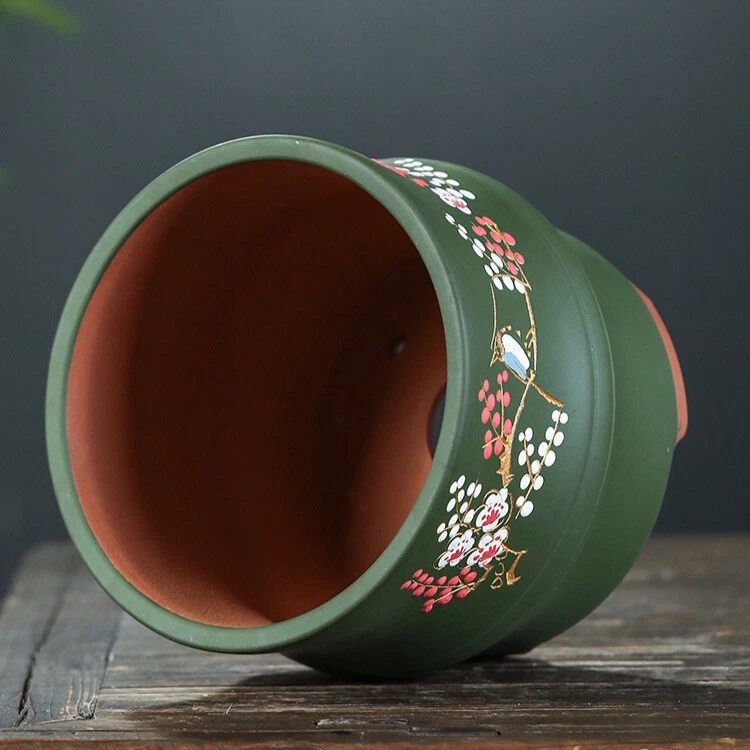 Vaso de flores de argila roxa de orquídea suculenta bacia de bonsai vaso de flores de cerâmica - Imagem 4 de 4