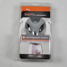 Shock Doctor Sport Compression Short Protective Flex Cup Gray Large L, 30-33" 