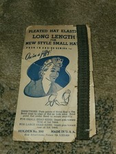Vintage Pleated Hat Elastic Long Length Nice Advertisement