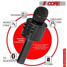 5 Core Microphone Wireless Karaoke Mic with Speaker Portable Bluetooth Microfono