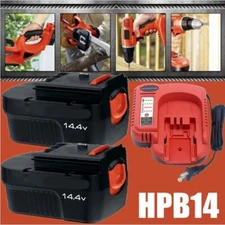 for BLACK DECKER 14.4V Slide Battery /Charger HPB14 FIRESTORM FSB14 499936-34
