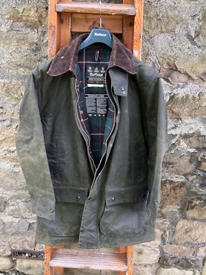 Vintage 1980s Barbour A400 Northumbria Wax Jacket Olive Made Vintage 1980s Barbour A400 Northumbria Wax Jacket Olive Made