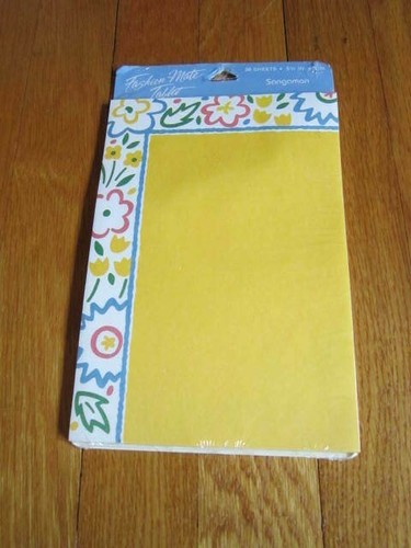 Sangamon Vtg Stationery new old stock Tablet Yellow Flowers Note Sheets Paper - Picture 2 of 4