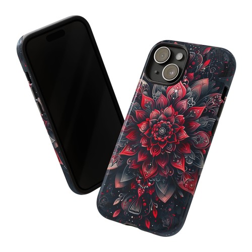 Red Mandala Lotus Floral - Phone Ink Cover Case for iPhone, Galaxy, Pixel - 第 38/281 張圖片