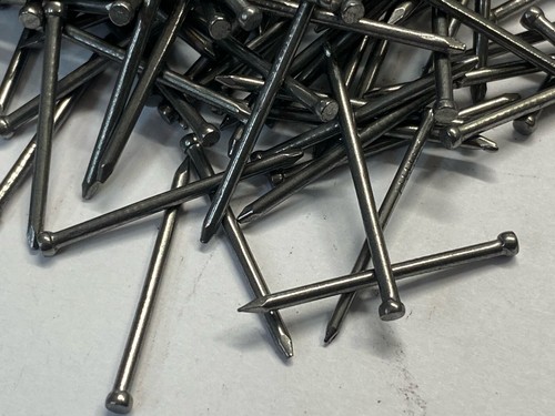 VENEER PINS moulding nails 5/8" 15mm x 1mm 19g pins THIN BRIGHT STEEL - Picture 3 of 11