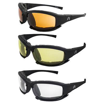 Alpha Omega Motorcycle Sunglasses Pairs w/ Amber Clear Yellow  Lenses