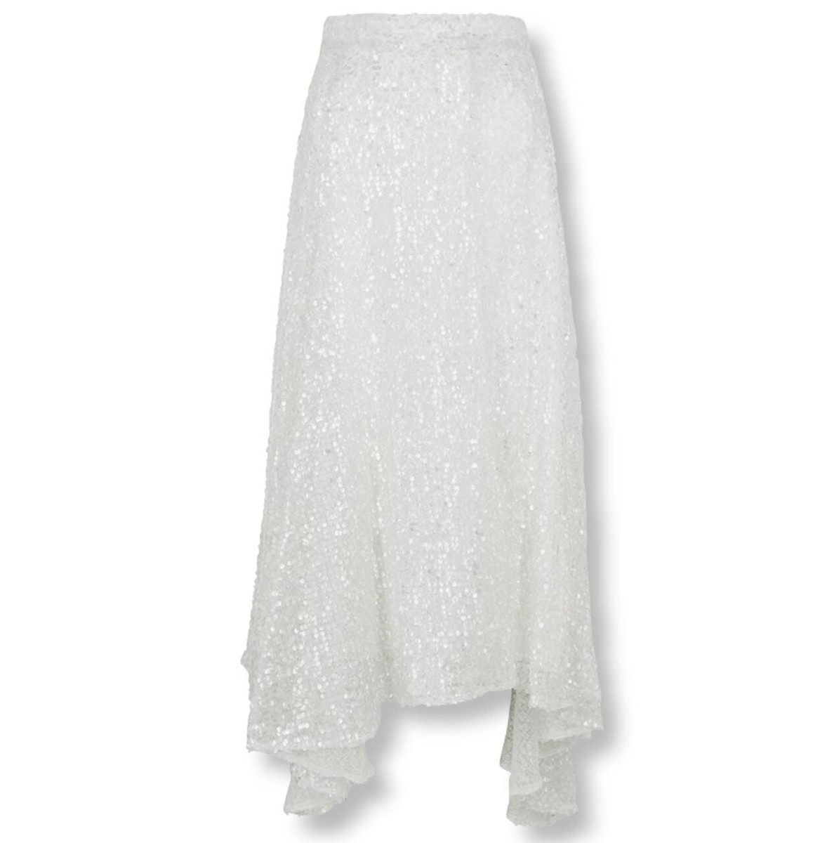 Walk of Shame Womens Shimmer Sequined Asymmetrical Midi Skirt 