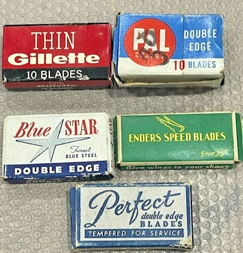 2400.4 - 5 Full Packs Vintage Razor Blades - Enders/Pal/Star/Perfect/Gillette! - Picture 1 of 2