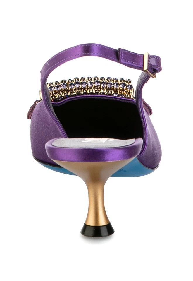 Auténticas Sandalias Loriblu Cuero Diseñador Italiano Violeta Nueva Colección Foto 4 de 4