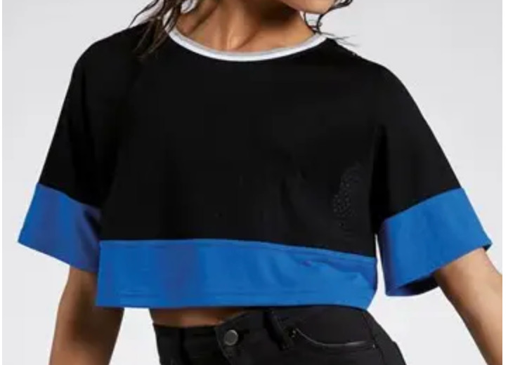 New BALERA Cropped Sporty Mesh Back Tee Top PT11758 ROYAL BLUE BLACK LA L ADULT