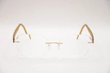 SILHOUETTE 5553 70 7530 CAT EYE RIMLESS EYEGLASS FRAMES GOLD ..17-130 NEW*
