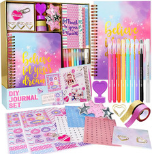 DIY Journal Set for Tween  Teen Girls 48Pcs Stationery Set Scrapbook Diary Set