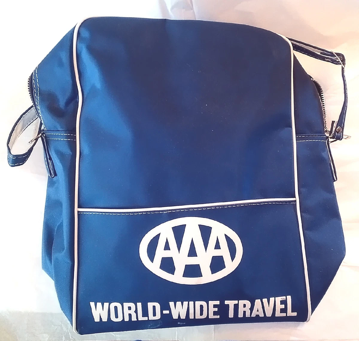 AAA Travel Bag Airport Blue Tote World Wide Vintage Triple A