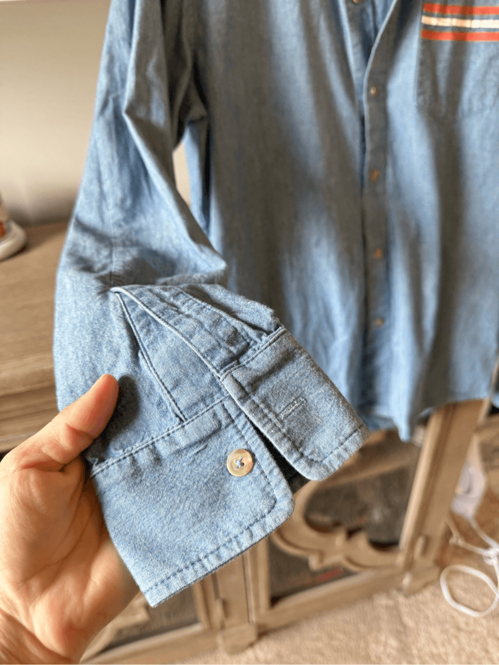 Solid & Striped Oversized Chambray Button Down Sh… - image 4