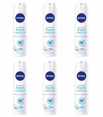 6 Stück NIVEA FRESH NATURAL Deodorant Körper Spray 150ml NEU & OVP