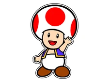 Red Toad 2D Mushroom Kingdom Sticker Waterproof Vinyl Decal Die-Cut Car
