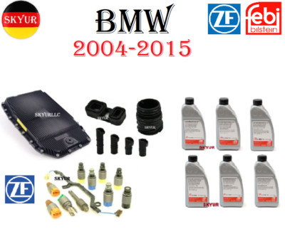 BMW Transmission Valve Body Solenoid Kit Filter Pan 6 Fluids Adapter Sleeves ZF