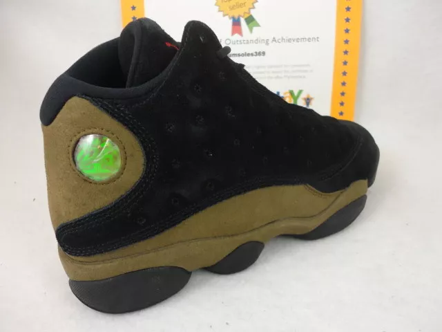 Nike Air Jordan 13 Retro, Black / Gym Red / Light Olive, Suede, Size 11.5