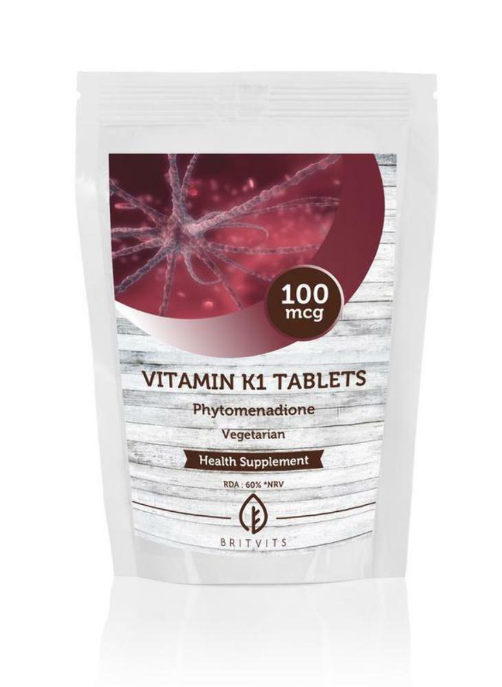 Vitamin K1 100mcg Phytomenadione Veg Tablets BritVits GB Popularna sprzedaż, zapewnienie jakości
