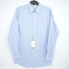 Roundtree Yorke Gold Label Shirt 16.5"-36/37" TALL SLIM FIT Blue Non-Iron NWT