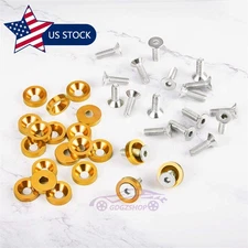 20PCS Gold Billet Aluminum Fender Bumper Washer Bolt Engine Bay Dress Up Kit