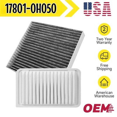 Cabin & Engine Air Filter for Toyota Camry Venza 2007-2017 2.5L 2.4L 17801-0H050