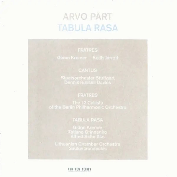 Tabula Rasa | Arvo PäRt | Audio-Cd | ECM New Series | CD | 2010-image