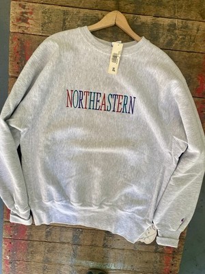 1990s Northeastern Champion Reverse Weave Sweatshirt NWT Deadstock Made In USA