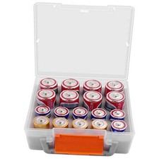 Battery Organizer Storage Box, Garage Case Caddy Holder for 8 D, 10 C Cell