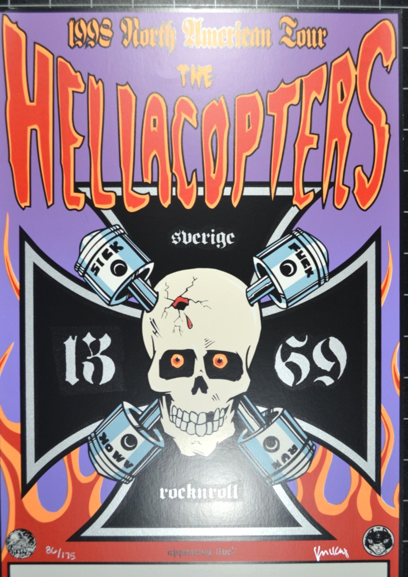 FRANK KOZIK - KZ 98-54 - HELLACOPTERS 1995 NORTH AMERICAN TOUR  SILKSCREEN - S/N