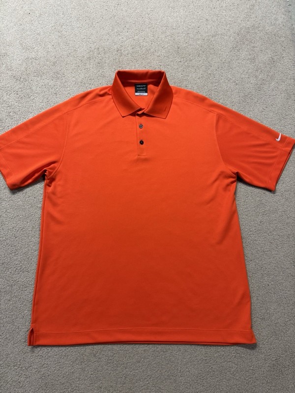 Nike Golf Dri Fit Polo Large Orange Shirt 269269-802