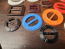 Lot Of 23 Buckles/Scarf Slides Bakelite/Plastic/ Assorted Color/Size
