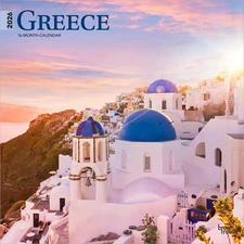 BrownTrout,  Greece 2026 Wall Calendar, 12'' X 12'', 16-Month Calendar with Stap