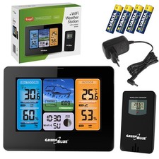 Station météo WiFi GreenBlue GB215 + capteur extérieur, piles