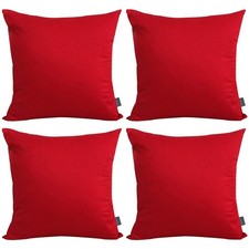 4-Pack 100 Cotton Comfortable Solid Decorative Throw Pillow Cases Square Cus...