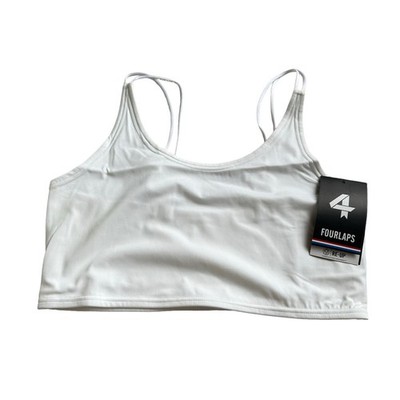 FOURLAPS Poise Longline Bra Basic White Women's Size Large NWT Run Low Impact
