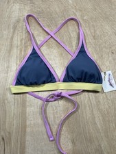 Jessica Simpson Ribbed Cross Back Bikini Top Size M Triangle