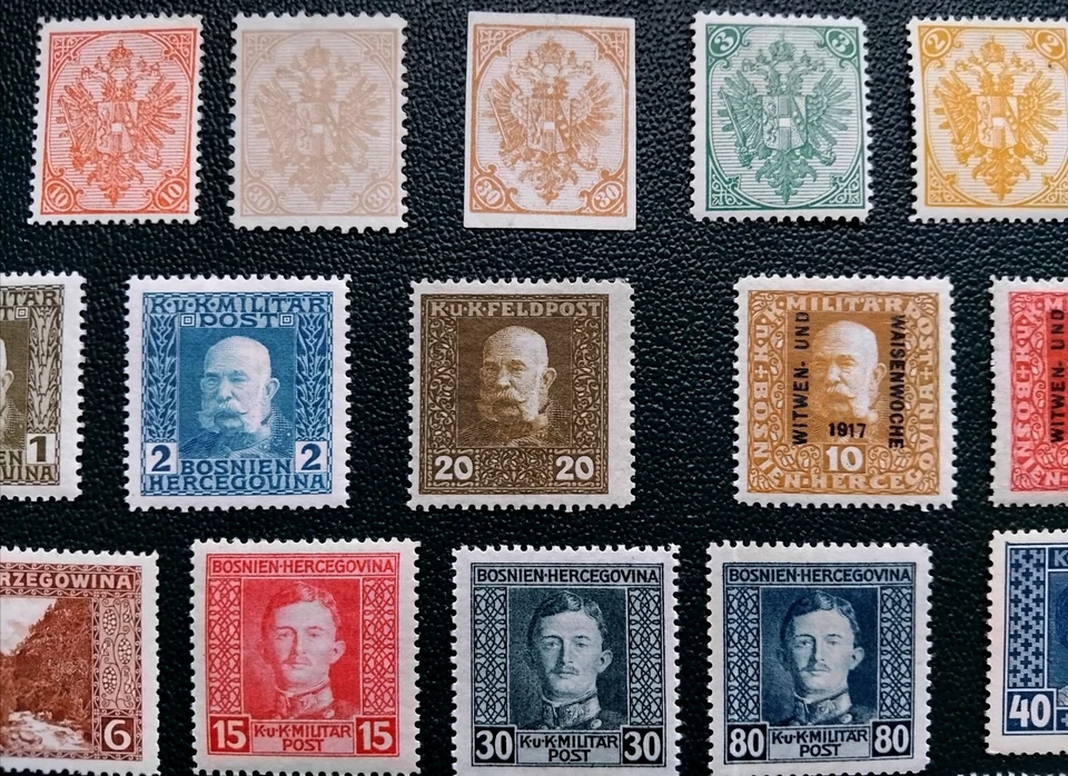 BOSNIA & HERZEGOVINA, AUSTRIAN RULE 1900-1918 HIGH VALUE LOT OF STAMPS - Изображение 3 из 4