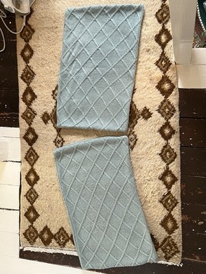 Paar Matalan Duck Egg Kissenbezüge blau grün Zopfmuster 60 cm x 40 cm
