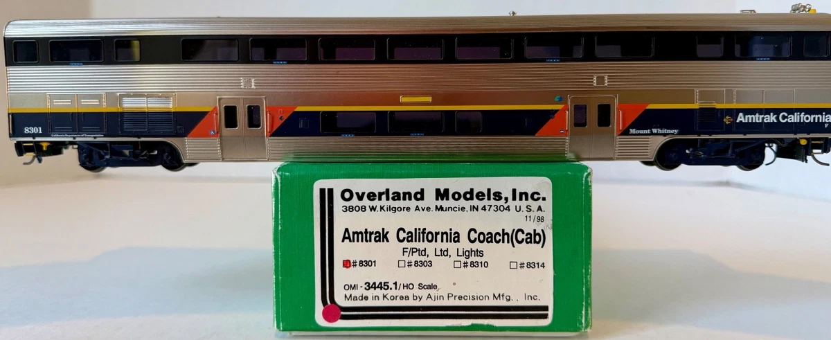 OVERLAND (OMI) 3445.1 | Amtrak California Coach (Cab) #8301 | Mt. Whitney | RARE
