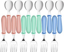 12PCS Toddler Forks Spoons,Stainless Steel Baby Utensils,Kids Silverware Ch...