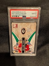 2009 Donruss Elite College Ties Matthew Stafford #17 Green /899 (RC)  PSA10 Pop1