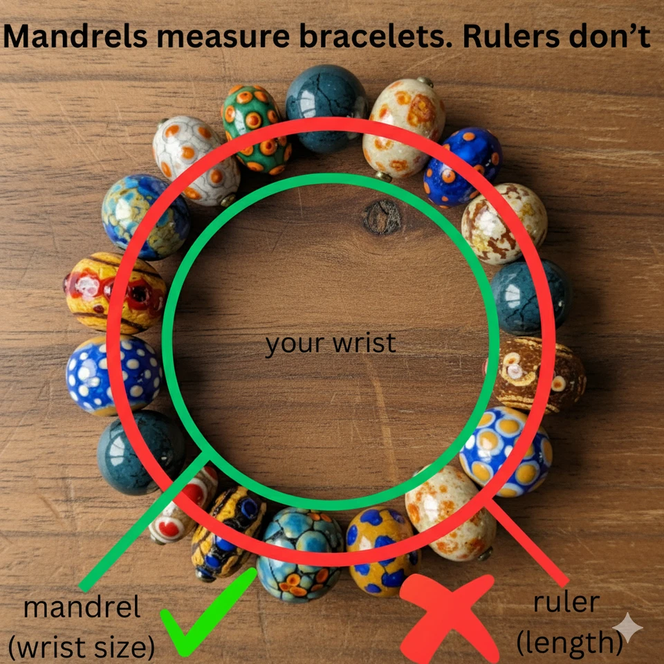 Medidor de pulsera mandril redondo escalonado joyería herramienta de medición cuartos tamaños EE. UU. Foto 4 de 4