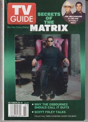 Vintage TV Guide 10/13/2003 Secrets of the Matrix Dayton OH ED No label