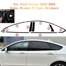 Glossycarbon Fiber Black Chrome Delete Window Trims For Ford Fusion 2013-2020 Glossycarbon Fiber Black Chrome Delete Window Trims For Ford Fusion 2013-2020