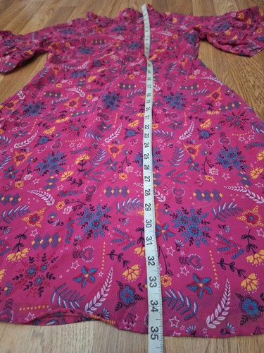 Wonder Nation Girls Pink Floral Bell Sleeves Lined Chiffon Dress Youth XXL (18) - Picture 6 of 10